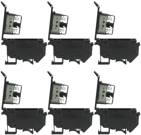 EPLZON UK5-HESI UK5RDLED DC 24V with LED Indication DIN Rail Fuse Holder Terminal Block Screw clamp Universal mounting feet (Pack of 6pcs,Black)