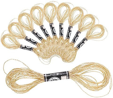 HAPINARY 12stücke Stränge Metallic-stickgarn Handnähgarn Gold Für Näharbeiten Und Maschinennähen