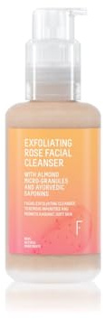 Freshly Cosmetics detergente esfoliante Exfoliating Rose, deterge ed esfolia il viso con particelle fisiche di guscio di mandorla e saponine vegetali, 100 ml.