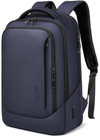Mens Business Laptop Backpack for 15.6 Inch Large Rucksack with Charging Port Computer Work Bag Durable Anti-Theft Lightweight Laptop Bag Water-Resistant Casual Daypack for Travel Office College-Blue