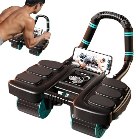 Roller AB Avec Support Du Coude, Rouleau À Rouleaux D'exercice Abdominal, Roue Abdominal De Rebonds Automatique, Rouleau D'entraînement À 4 Roues ABS