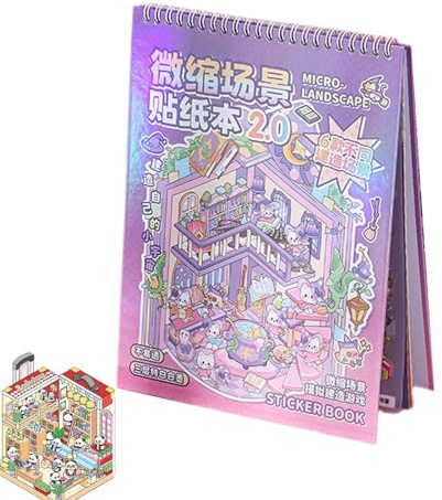 3D Miniature Scene Stickers, Landscape Stickers Scene - Scrapbooking Decals - 3D -scen hemklistermärken barn söt tecknad rolig scrapbook dekaler bok för vuxen lättnad stress