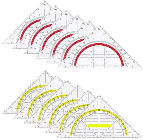 12 Stück Geodreieck Klein, Geodreieck Mit Griff Geo Dreieck Winkelmesser Schule, Für Büro Designer Studenten Malerei