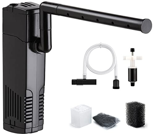 NICREW Filtre Intérieur Aquarium de 40L-80L, Pompes et Filtres pour Aquarium d'eau Douce ou d'eau Salée