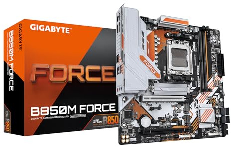 GIGABYTE B850M FORCE moderkort – AMD Ryzen 9000-serien processorer, 8+2+2 faser digital VRM, upp till 9600 MHz DDR5 (OC), 1xPCIe 5.0 + 2xPCIe 4.0 M.2, 2,5 GbE LAN, USB 3.2 Gen 2