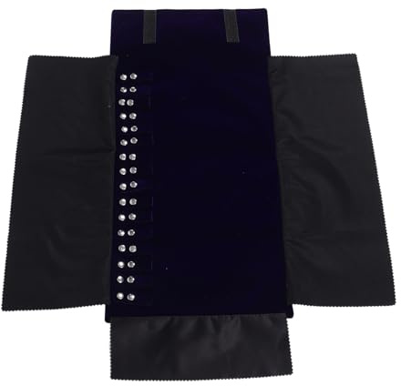 Holibanna Organizador Anillos y Adecuado para Almacenamiento Diario de Joyas Cierre Seguro en Terciopelo Azul Diseño Compacto de Viaje para Collares Viajes