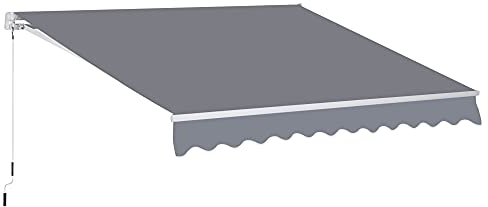 Outsunny Markise Gelenkarmmarkise Sonnenschutz Balkon Grau 2,95 x 2,5m