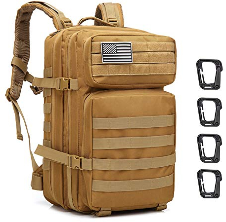 ZEHNHASE Mochila Táctica Impermeable 45L Gran Capacidad Nylon 600D Múltiples Bolsillos para Senderismo Acampada, Montañismo, Caza, Aire Libre Ciclismo y más