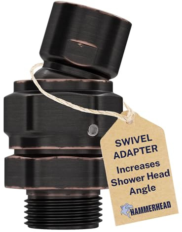 HammerHead Showers® Solid METAL Shower Head Swivel Ball Adapter Oil Rubbed Bronze | Adjustable Pivot Ball To Adjust Showerhead Angle | Universal Connector Joint Fits Fixed Hand Held Rain Shower Heads