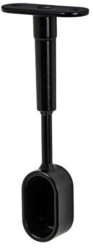 Gedotec Schrankrohrlager für Decken-Montage Schrankrohrhalter für Garderoben-Stangen | Kleiderstangen-Befestigung 30 x 15 mm | Stahl schwarz | 1 Stück - Decken-Stangenhalter OVAL höhen-verstellbar