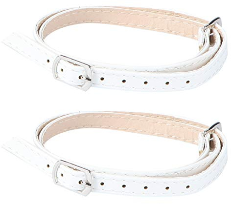 Happyyami Anti-Slip Detachable Shoe Straps for Women High Heels Cross Style with Buckle Adjustable White Shoe Lace Accessories
