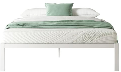 Novilla Somier 135x190 cm con 5 patas altas, 30cm altura, Eco estructura metálica de cama de acero con láminas de chopo, Anti-ruido y fácil de montar, Somier 135x190 cm (Esencial, Blanco)