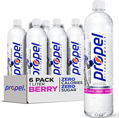 Propel Electrolyte Water, Berry, 1 Liter Bottles, (6 Pack)