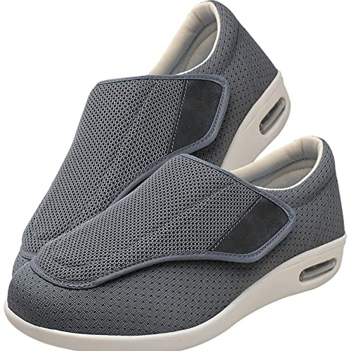 Zapatillas Mujer Ortopedica Zapatilla Ancho Especial Mujer Zapatos Ortopedicos Mujer Ancho Especial Zapatos sin Cordones con cojín de Aire Informales de Punto,Gris,38 EU