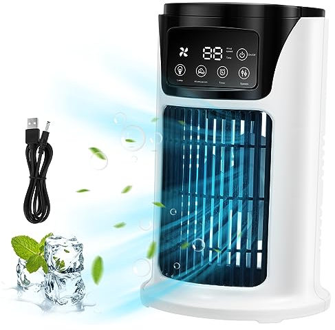 Didiseaon Refroidisseur Dair Climatiseur Usb Climatiseur De Bureau Climatiseur Individuel Ventilateur De Climatiseur Éventail Mobile Mini Ventilateur De Refroidissement Par Eau Portable Pp