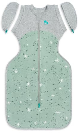 Love To Dream Baby Übergang Pucksack, idealer Stoff für milde Temperaturen (18-24°C), Groß (8,5-11 kg), Patentiertes Abnehmbares Flügel Design, Schlafsack Winter Herbst, Oliv, Von Hebammen empfohlen