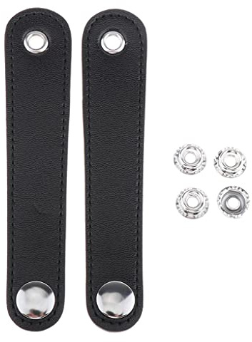 rockible Accordéon Soufflet Sangle Fermeture PU Cuir Noir Soufflet Accessoires, 12cm
