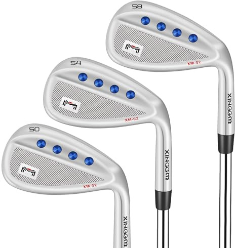 Forged Golf Wedge Set for Men or Individual 48/50/52/54/56/58/60 Degree Gap Wedge Sand Wedge for Men Right Hand,Milled Face for More Spin (Steel, Silver, 50,54,58 Degrees Set, Stiff, Right)