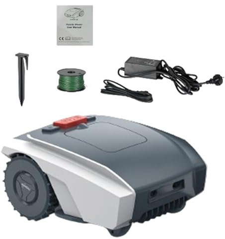 MhWrughts Robot tagliaerba perimetrale Tagliaerba Automatico con Tecnologia di Taglio Intelligente Ultra silenziosa, per Cortili di Piccole e Medie Dimensioni