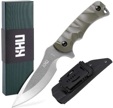 KHU Coltello a lama fissa Coltello da caccia Coltello da sopravvivenza Coltello Bushcraft 440C Acciaio Nylon Plastica Handle, All'aperto caccia campeggio accessori With Kydex Sheath - 28A