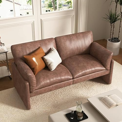 UNIONLINE Sofa 3 sitzer, Schlafsofa 172 cm Breit, modernes Teddy Liebessitz-Sofa, 2-3-Sitzer für Wohnzimmer, Schlafzimmer, Wohnung, Home Office, Braun