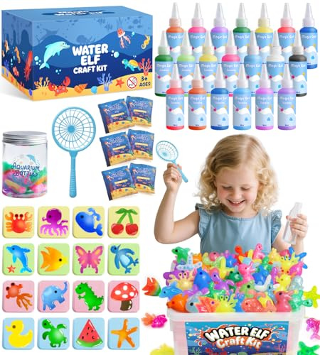 Mirasphere Water Elf Kit - Magic Aqua Fairy Water Gel Kit for Kids - DIY Squishy Maker - Arts and Crafts Kits for Kids Activities - 6 7 8 9 10 Year Old Girls Boys Birthday Gift