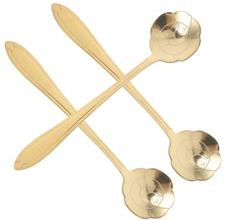 Alipis 3pezzi Cucchiaio Forma Fiore in Acciaio Inossidabile Da Tè e Accessorio Da Cucina Design Per Uso