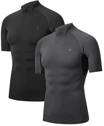 DANISH ENDURANCE Camiseta Compresión Hombre, Manga Corta, 2 Pack