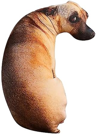 SMELEYOU Almohada en Forma de Perro 19.7 Pulgadas Realista 3D Perro Almohada para Perros Lindo cojín de Peluche Ideal para la Cama en el hogar Decoración del hogar Regalo de cumpleaños Hound