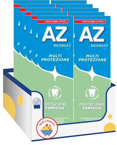 Dentifricio Protezione Totale per Denti e Gengive – Pulizia Profonda al Gusto Menta – Con Fluoro – Uso Quotidiano per Tutta la Famiglia – 75 ml – Variazioni 4/6/8/10 Pezzi (10)