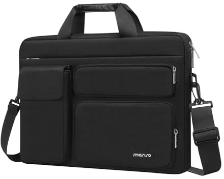 MOSISO 14 pollici Borsa Tracolla Laptop,14 pollici Custodia PC Compatibile con HP Lenovo Dell ASUS Acer,HP Stream, Dell Latitude, Borsa Tracolla con Apertura Laterale&4 Tasche Cerniera, Nero