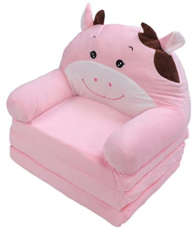 Fdit Sofá Plegable para Niños, Sillón Infantil, Suave, Corto, de Felpa, Convertible, Cama con Reposabrazos Anchos, Cremallera, Espuma Extraíble para Leer, Relajarse, Jugar, Dormir. (3 Capas)