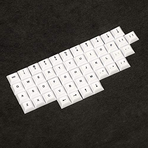 YMDK Custom 48 Key Dye Sub PBT DSA Keycap Alphanumerische Tasten für die meisten MX Switches Keyboard Planck Filco Ergodox (Weiß)