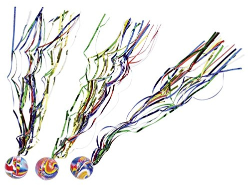 Gollnest & Kiesel Flummi Shooting Star Flummy - Set di 3 palle da shooting con coda scintillante, con sfera in gomma, a forma di stella