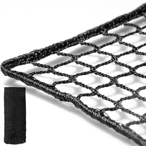 Morelux 10x10ft Golf Impact Net | High-Density 3/4 Black Netting | Heavy-Duty 3.0mm Polyester Replacement Net for Garage & Backyard Practice (Net Only)