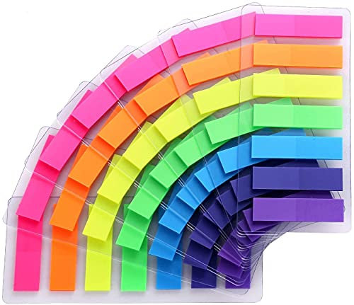 Pennarelli appiccicosi Strisce adesive Note adesive Etichette scrivibili Segnapagina Pellicola di plastica trasparente Note adesive Schede indice trasparenti Bandiere Note - Set da 5 (980 pezzi)