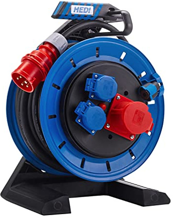 Hedi. Enrollacables GENERATION 7 CHAMPION trifásico, con cable de goma de neopreno 25 m. x 5G2,5 (IP54)