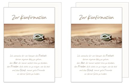 Edition Seidel 2 premium gratulationskort till konfirmation med kuvert. Konfirmationskort med ordspråk kort gratulationskort sten fisk pojke flicka (KF290)