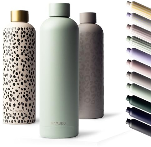 MAMEIDO Botella termica 1 litro, Botella agua acero inoxidable antigoteo, Botella agua termica sin BPA, Botella termo para bebidas frías y calientes (Desert Sage)