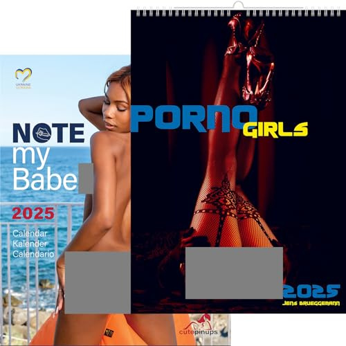 2025 Kalenderpaket - Sexig fotografering & förföriska bilder - Set om 2 - Inkluderar daglig anteckningsplats - Stilig väggdekoration - Perfekt gåva för konstnärlig fotografi & organisationälskare