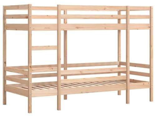 vidaXL Lit superposé 90x190 cm Bois de pin Massif, lit Mezzanine, Cadre de lit superposé, lit superposé en Bois, lit superposé pour Enfants