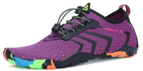 SAGUARO Water Shoes Women – Swim Shoes, Quick-Dry Barefoot Aqua Socks for Beach, Pool, Surfing and Outdoor Activities Purple 8