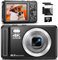 4K Digital Camera, 64MP 2.8 UHD Compact Cameras - Autofocus Rechargeable Vlogging Camera with 32GB Card & 2 Batteries, Portable Travel Cameras with 16X Digital Zoom for Kids Beginners Teenagers