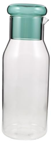 TIDTALEO Glass Cold Drink Jug Bedside Water Carafe for Nightstand Kitchen Fridge Door Use Lid for Drinks and Juices