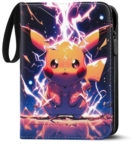 LYAILOOGXL Sammelkarten Album für Pokémon Karten: 400 Karten 50 Doppelseitige Hüllen (4 Fächer/Seite) - Wasserdichtes PU-Leder – PVC-frei & kompatibel mit Scarlet & Violet, Sword & Shield