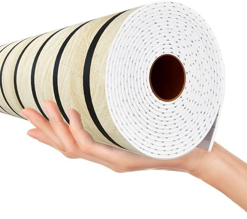 Paneles de pared 3D autoadhesivos, 40 x 300 cm, color beige, aspecto de madera, autoadhesivos, adecuados para cocina, baño, salón, dormitorio