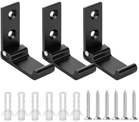 DAJMAIEZ 10 Pcs Ganchos Plegables para Ropa, Ganchos de Pared Negros, Soportes Metálicos Plegables de 90° para Abrigos, Bolsos, Paredes, Baño, Cocina, Chaqueta, Toalla, Sala de Estar