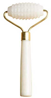 Natürliche Jade Gesichtsroller Gesichtsmassage Tool Anti Aging Roller Spa Akupunktur für Die Hautpflege Massagegerät Weiß