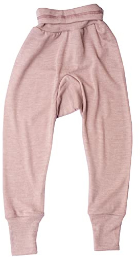 Cosilana Pantalón largo para bebé con cintura, 70% lana virgen de merino, 30% seda., Color rosa., 74 cm-80 cm
