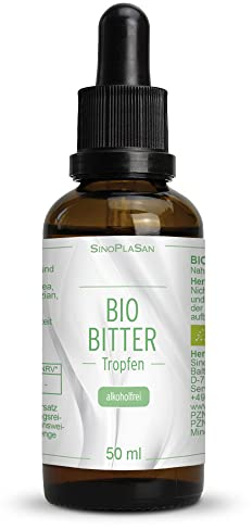 Bio Bittertropfen | 50 ml | Extrakt aus Bio-Kräutern & Bio-Pflanzen (5:1) | alkoholfrei, hochdosiert, vegan | nur 15 Tropfen pro Tag